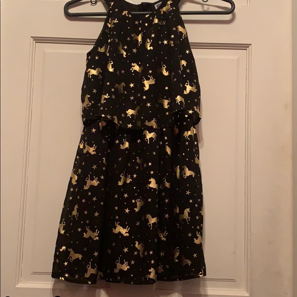 Black and gold formal dress